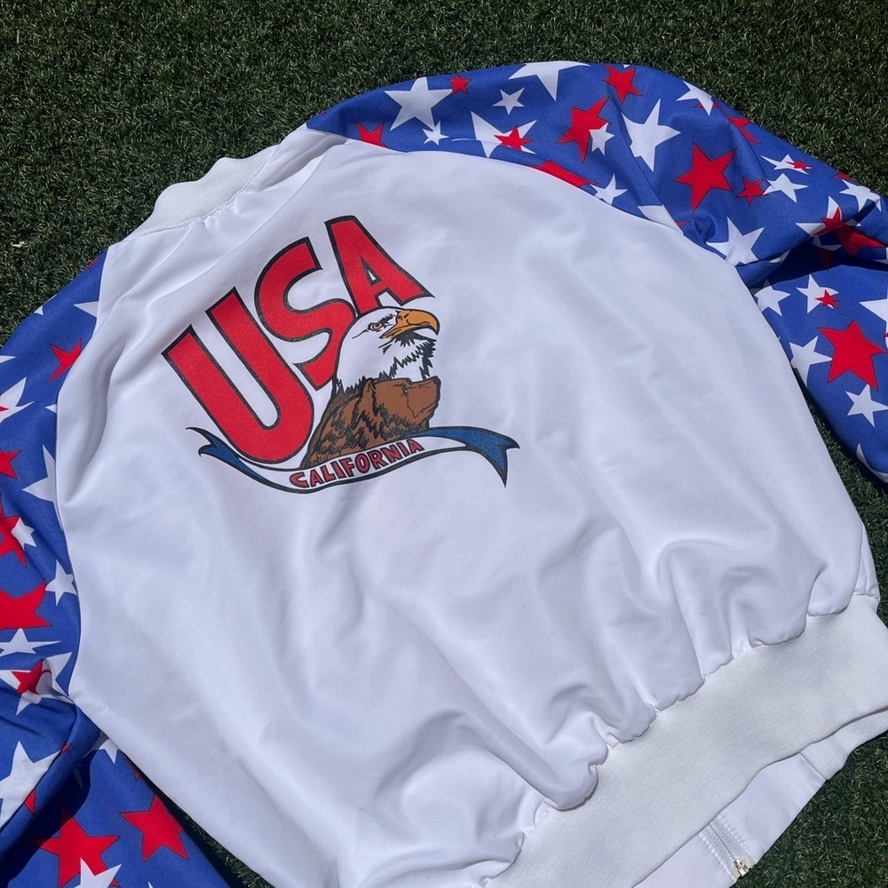 VTG 80’s USA Themed Police Games White Jacket - Picture 3 of 7